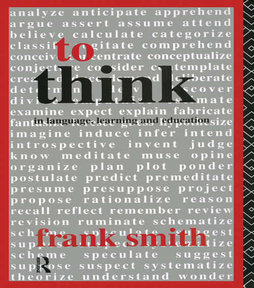 Book cover of To Think: In Language, Learning and Education