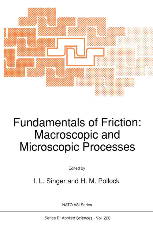 Book cover of Fundamentals of Friction: Macroscopic and Microscopic Processes (1992) (NATO Science Series E: #220)