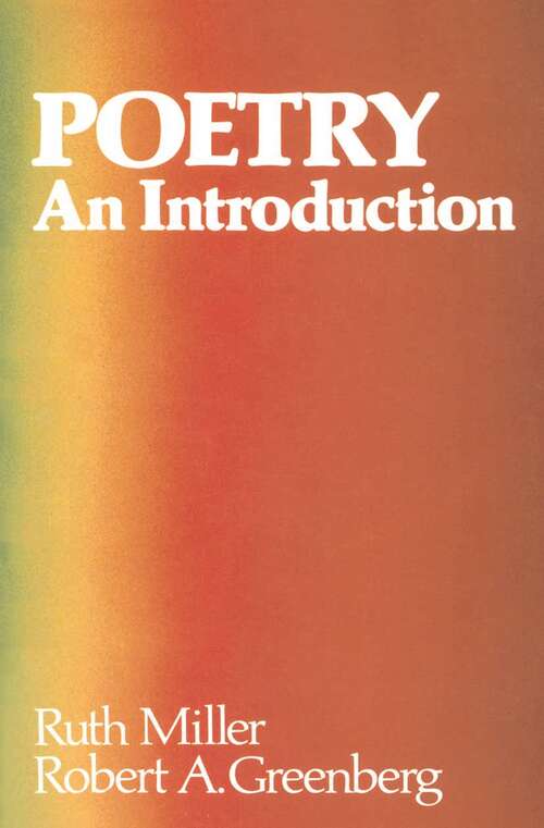 Book cover of Poetry: An Introduction: An Introduction