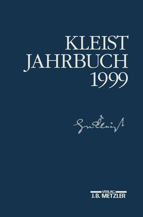 Book cover of Kleist-Jahrbuch 1999 (1. Aufl. 2000) (Kleist-Jahrbuch)