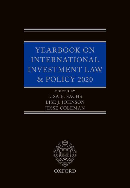 Book cover of Yearbook on International Investment Law & Policy 2020 (Yearbook on International Investment Law and Policy)