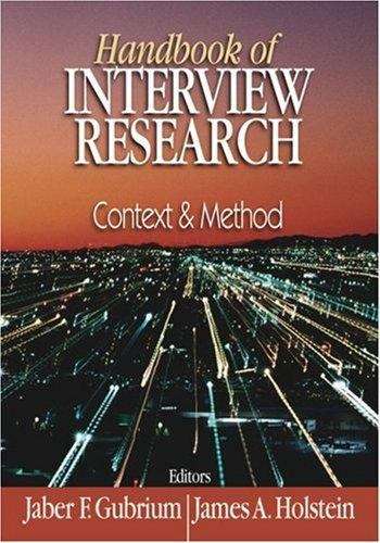 Book cover of Handbook of Interview Research: Context and Method (PDF)