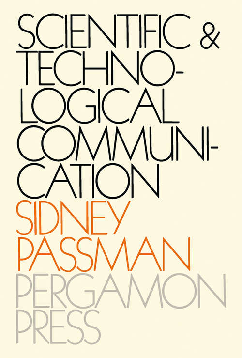 Book cover of Scientific and Technological Communication
