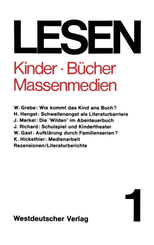 Book cover of Kinder — Bücher — Massenmedien (1975)