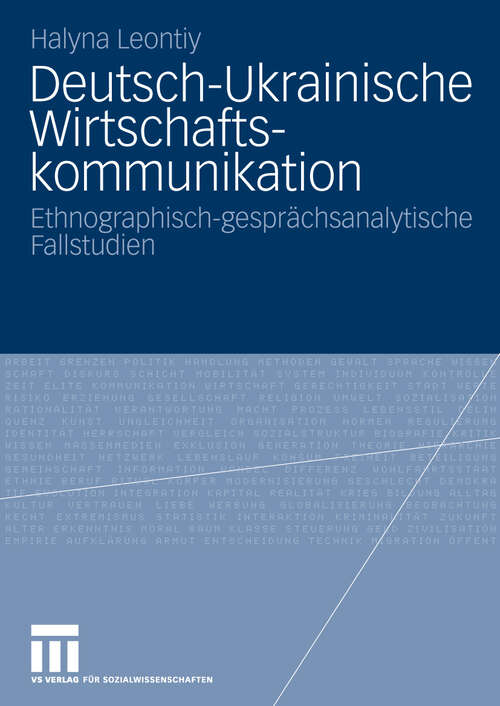 Book cover of Deutsch-ukrainische Wirtschaftskommunikation: Ethnografisch-gesprächsanalytische Fallstudien (2010)