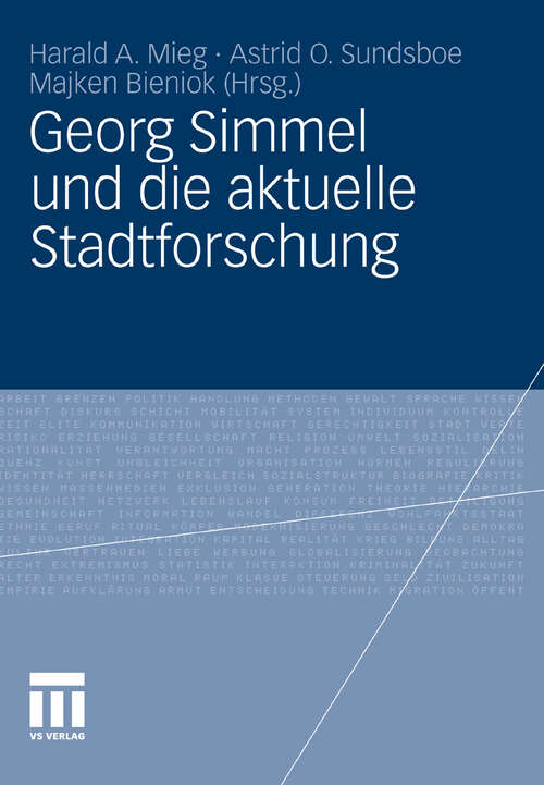 Book cover of Georg Simmel und die aktuelle Stadtforschung (2011)