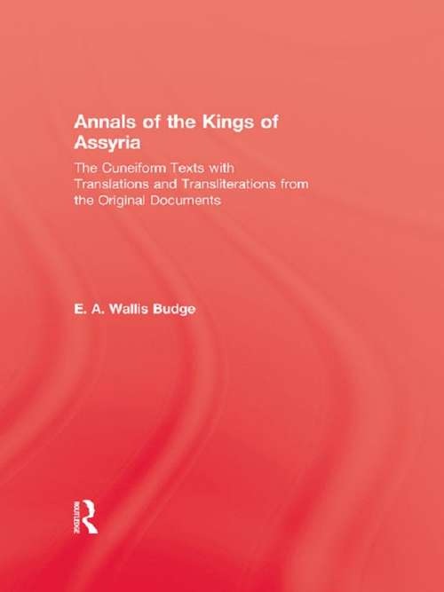 Book cover of Annals Of The Kings Of Assyria