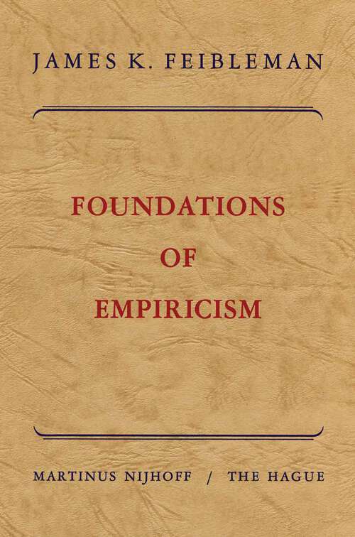 Book cover of Foundations of empiricism (1962)