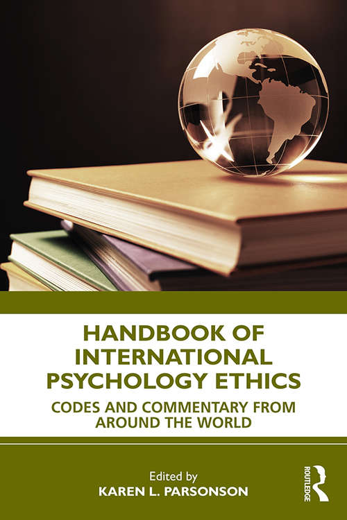 Book cover of Handbook of International Psychology Ethics: Codes and Commentary from Around the World