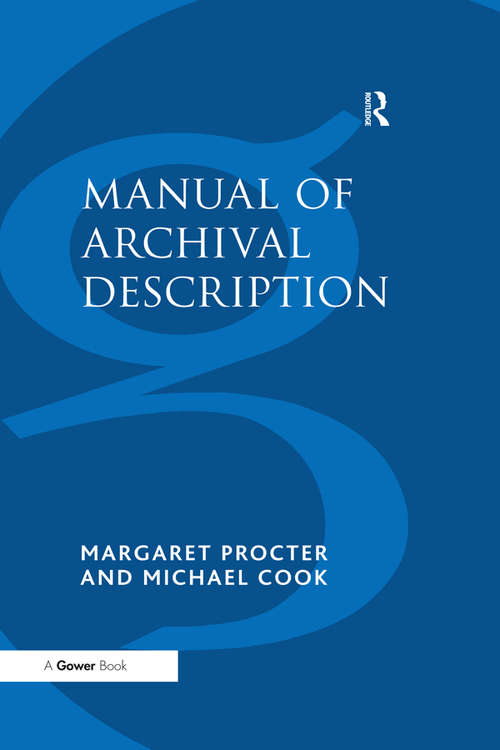 Book cover of Manual of Archival Description (3)