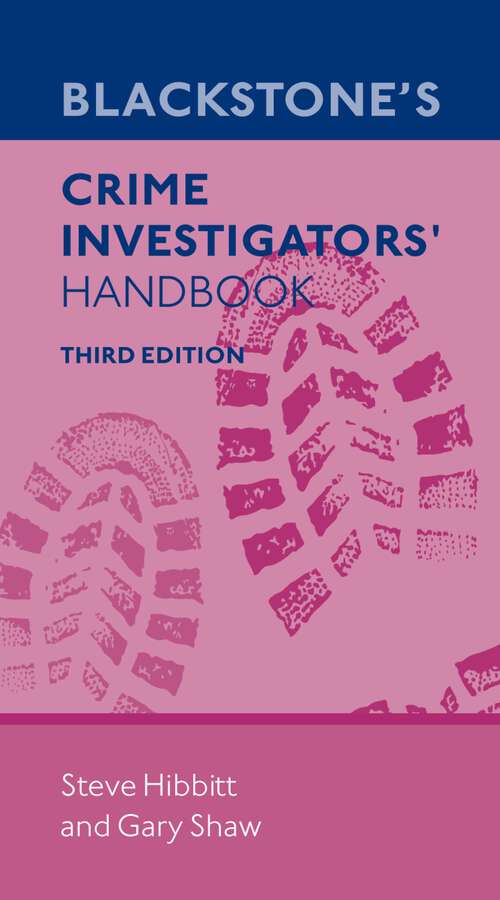 Book cover of Blackstone's Crime Investigators' Handbook