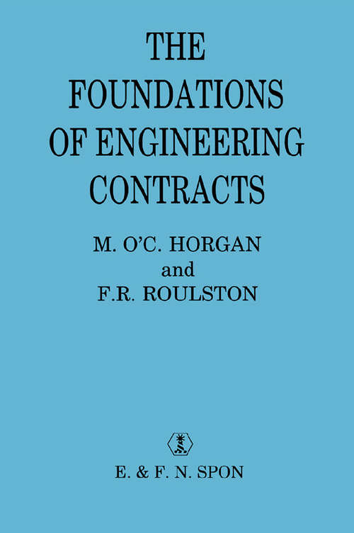 Book cover of The Foundations of Engineering Contracts