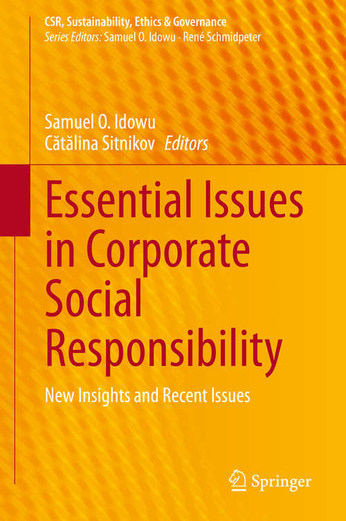 Book cover of Essential Issues in Corporate Social Responsibility: New Insights and Recent Issues (1st ed. 2020) (CSR, Sustainability, Ethics & Governance)