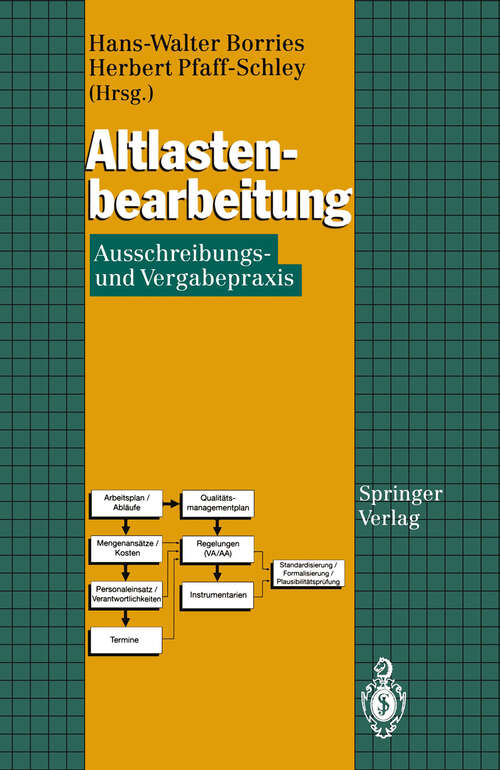 Book cover of Altlastenbearbeitung: Ausschreibungs- und Vergabepraxis (1994)
