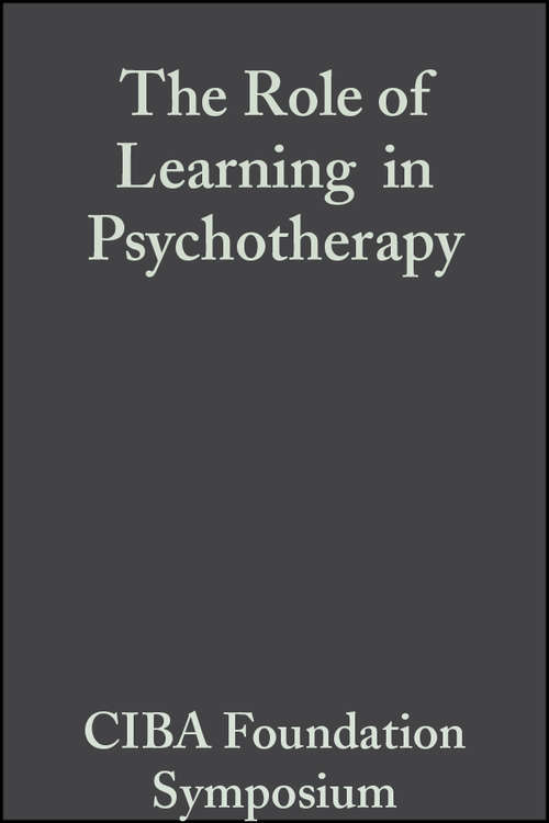 Book cover of The Role of Learning in Psychotherapy (Novartis Foundation Symposia #986)