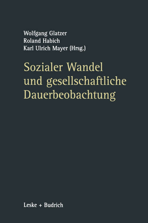 Book cover of Sozialer Wandel und gesellschaftliche Dauerbeobachtung (2002)