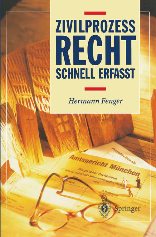 Book cover of Zivilprozeßrecht: Schnell erfaßt (2001) (Recht - schnell erfasst)