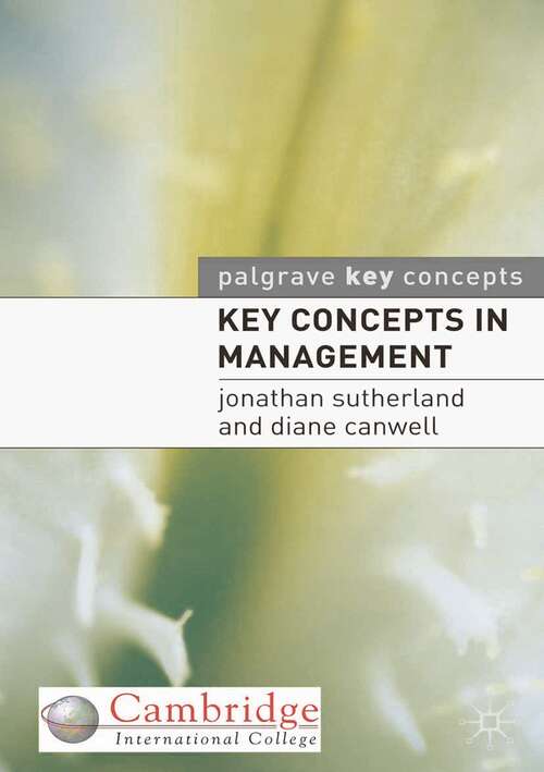 Book cover of Key Concepts in Management (1st ed. 2004) (Key Concepts)