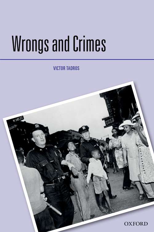 Book cover of Wrongs and Crimes (Criminalization)