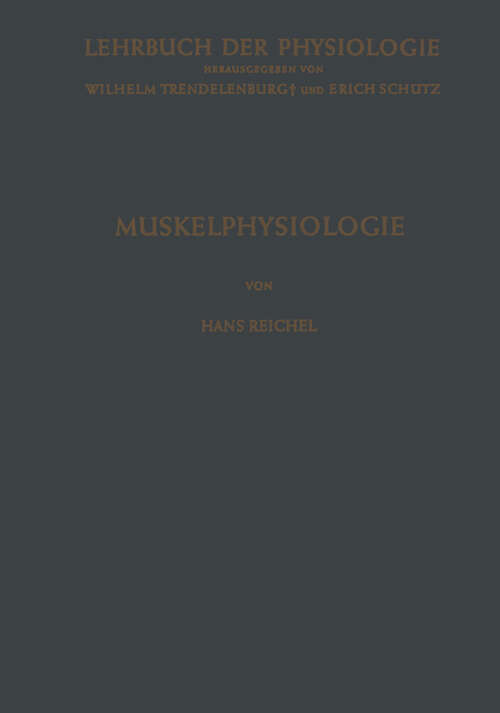 Book cover of Muskelphysiologie (1960) (Lehrbuch der Physiologie)