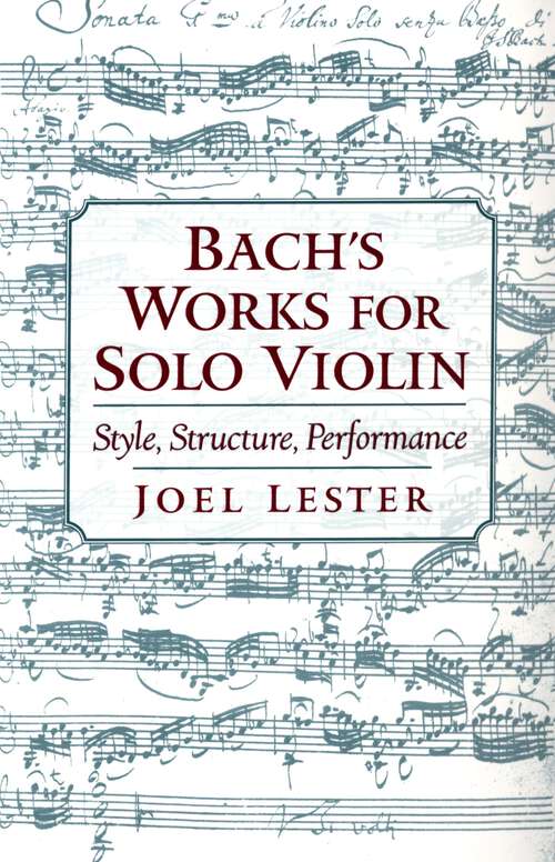 Book cover of Bach’s Works for Solo Violin