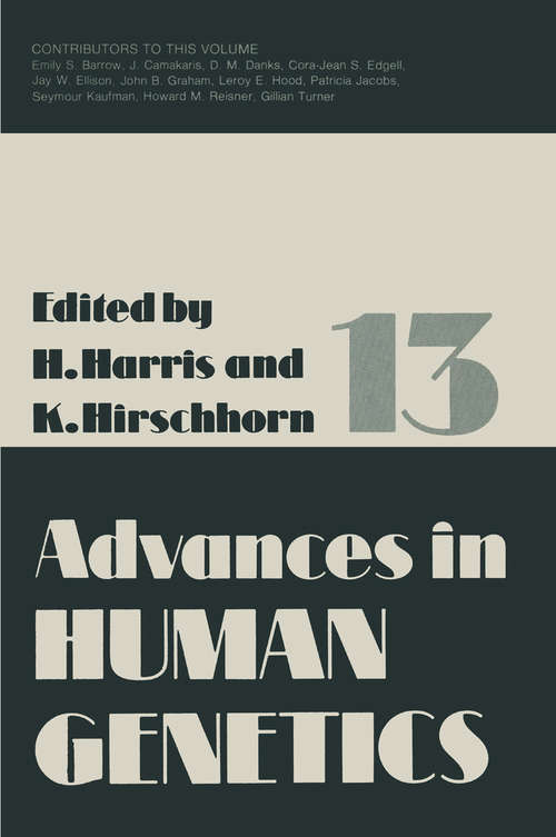 Book cover of Advances in Human Genetics: Volume 18 (1983) (Advances in Human Genetics #13)