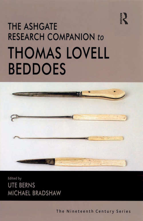 Book cover of The Ashgate Research Companion to Thomas Lovell Beddoes (The Nineteenth Century Series)