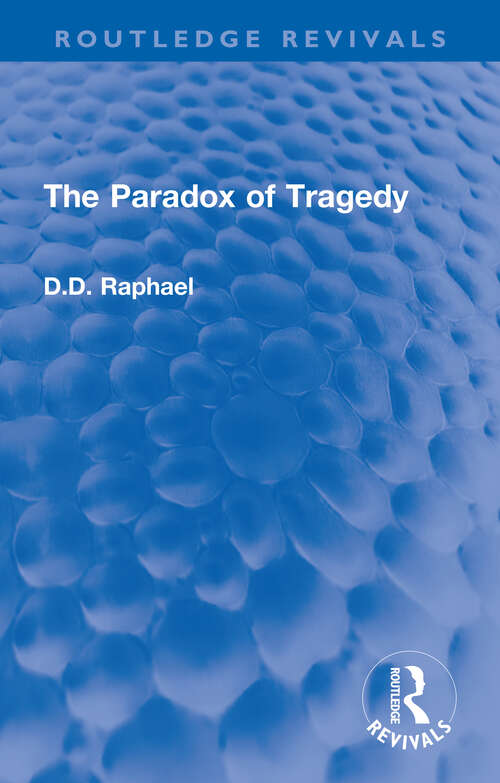 Book cover of The Paradox of Tragedy (Routledge Revivals)