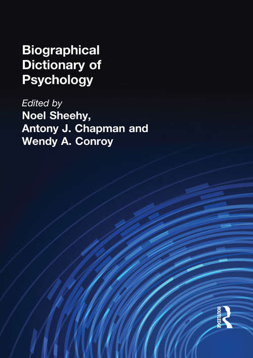 Book cover of Biographical Dictionary of Psychology