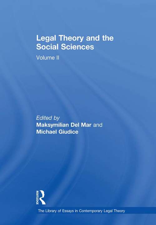 Book cover of Legal Theory and the Social Sciences: Volume II