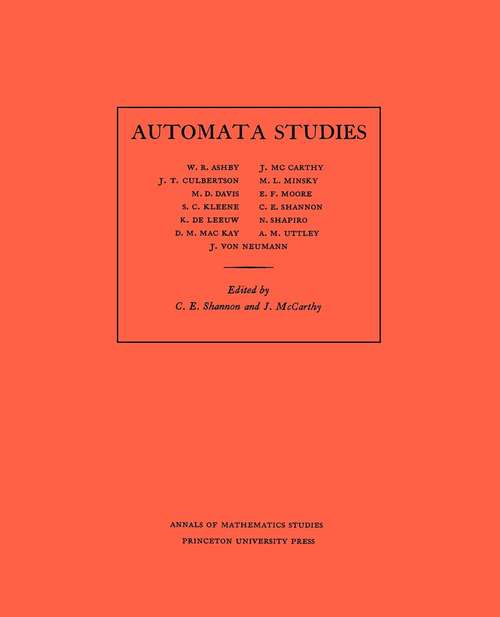 Book cover of Automata Studies. (AM-34), Volume 34 (PDF)