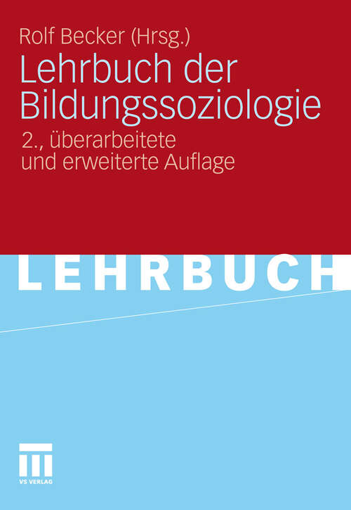 Book cover of Lehrbuch der Bildungssoziologie (2. Aufl. 2011)