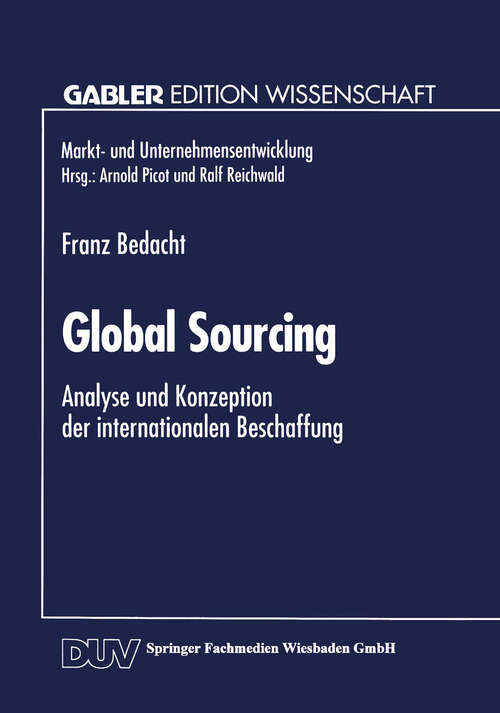 Book cover of Global Sourcing: Analyse und Konzeption der internationalen Beschaffung (1995)