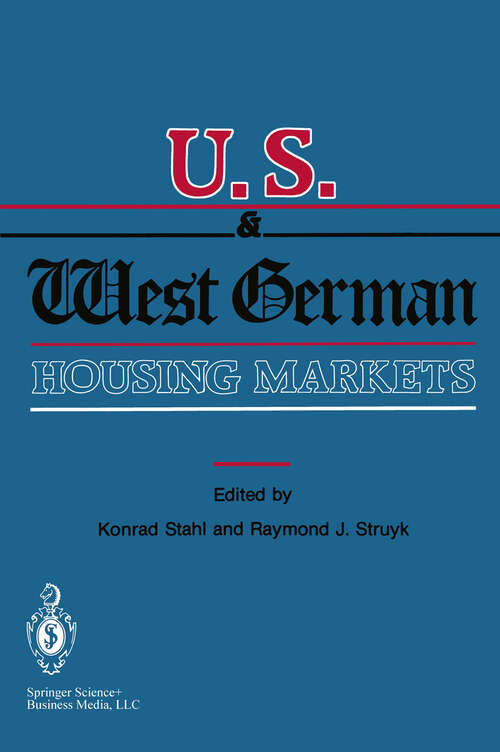 Book cover of U.S. and West German Housing Markets: Comparative Economic Analyses (1985)