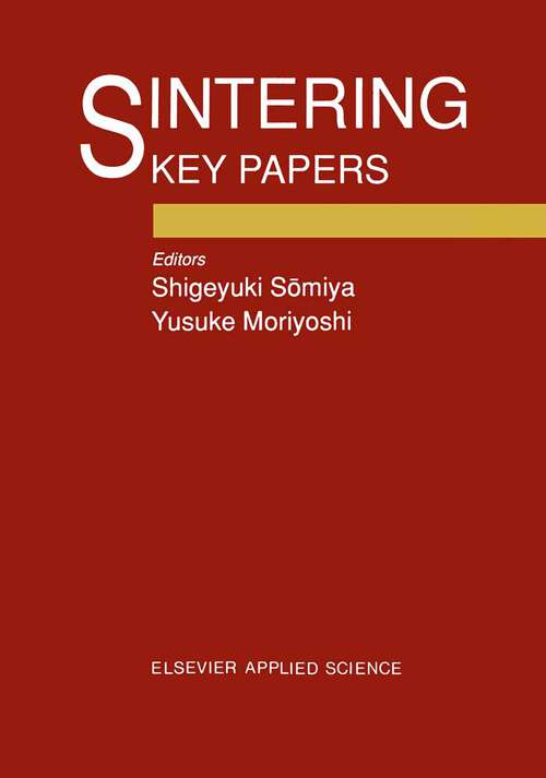 Book cover of Sintering Key Papers (1990)