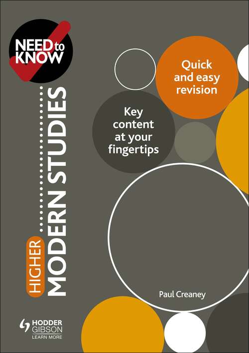 Book cover of Need to Know: Higher Modern Studies: Higher Modern Studies Epub