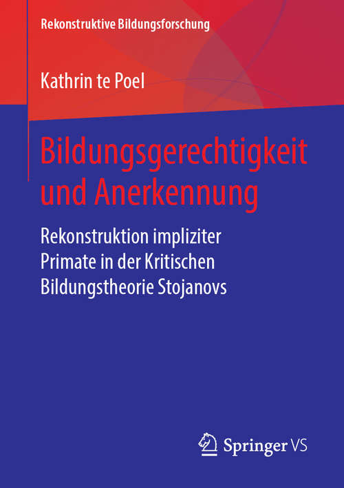 Book cover of Bildungsgerechtigkeit und Anerkennung