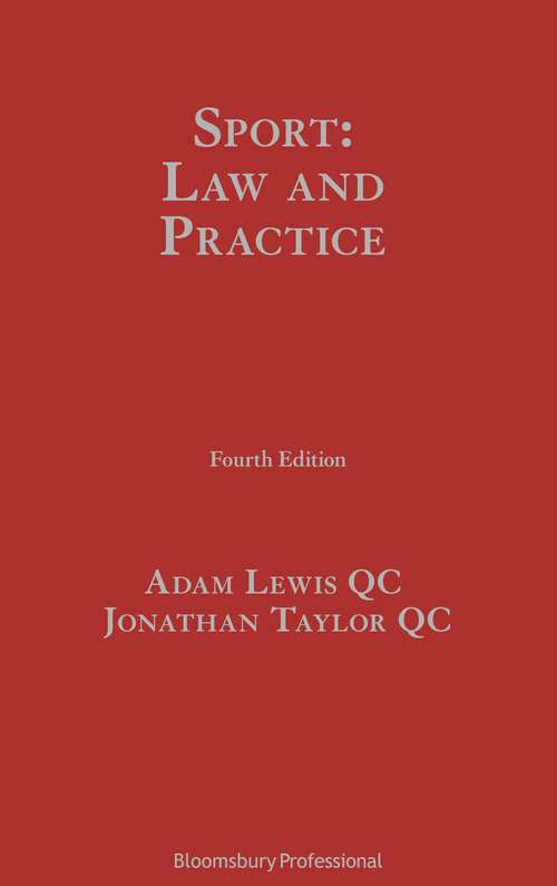 Book cover of Sport: Law and Practice