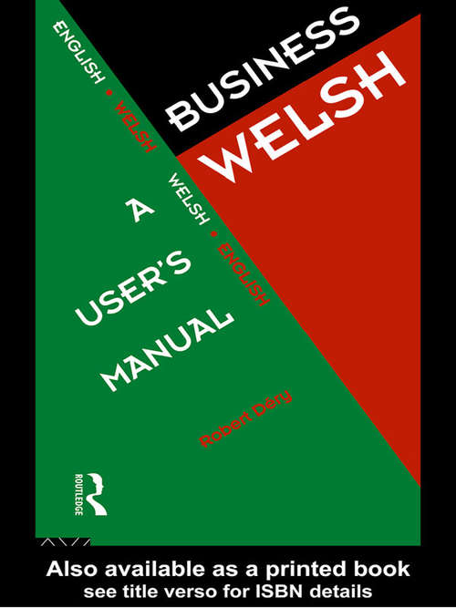 Book cover of Business Welsh: A User's Manual
