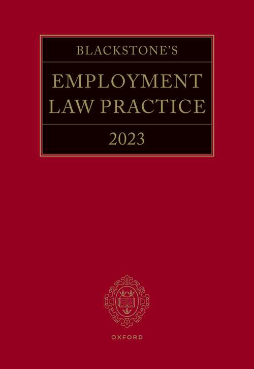 Book cover of Blackstone's Employment Practice 2023