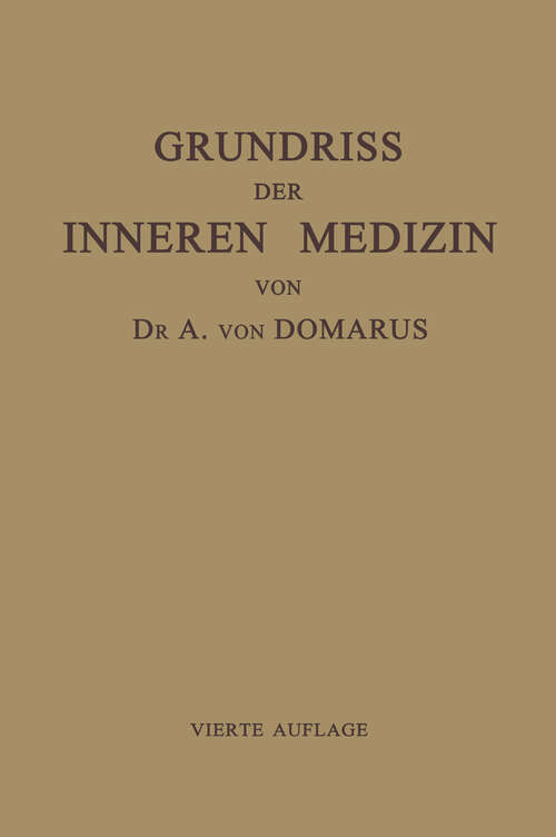 Book cover of Grundriss der Inneren Medizin (4. Aufl. 1929)
