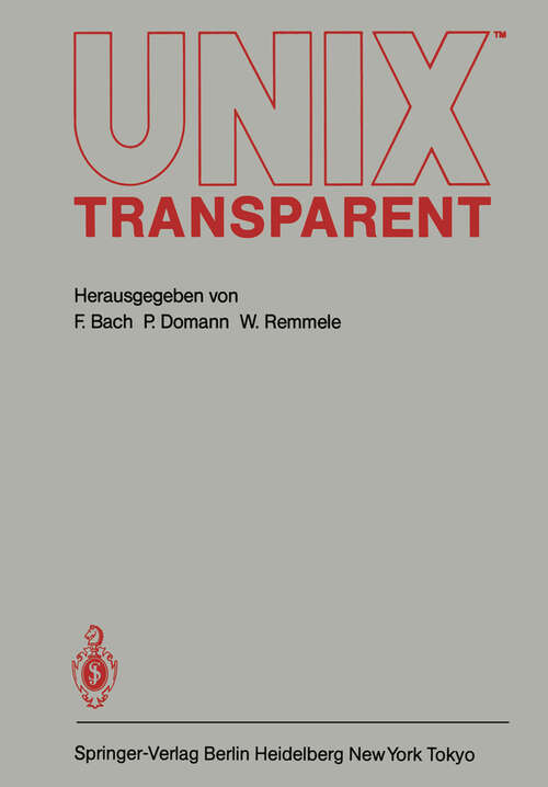 Book cover of UNIX transparent (1985)