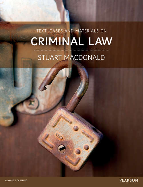 Book cover of Text, Cases and Materials on Criminal Law (PDF)