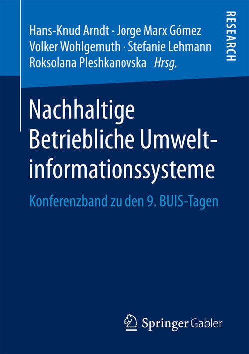 Book cover of Nachhaltige Betriebliche Umweltinformationssysteme: Konferenzband zu den 9. BUIS-Tagen
