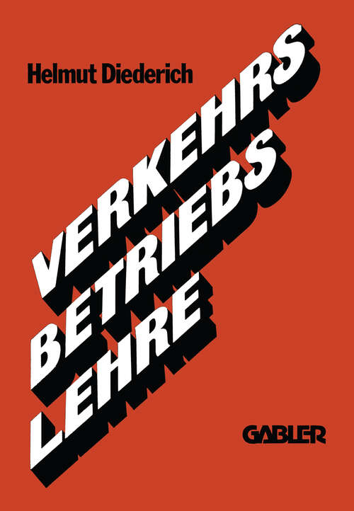 Book cover of Verkehrsbetriebslehre (1977)