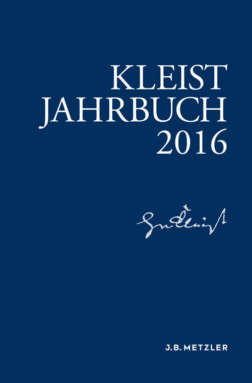 Book cover of Kleist-Jahrbuch 2016 (1. Aufl. 2016)