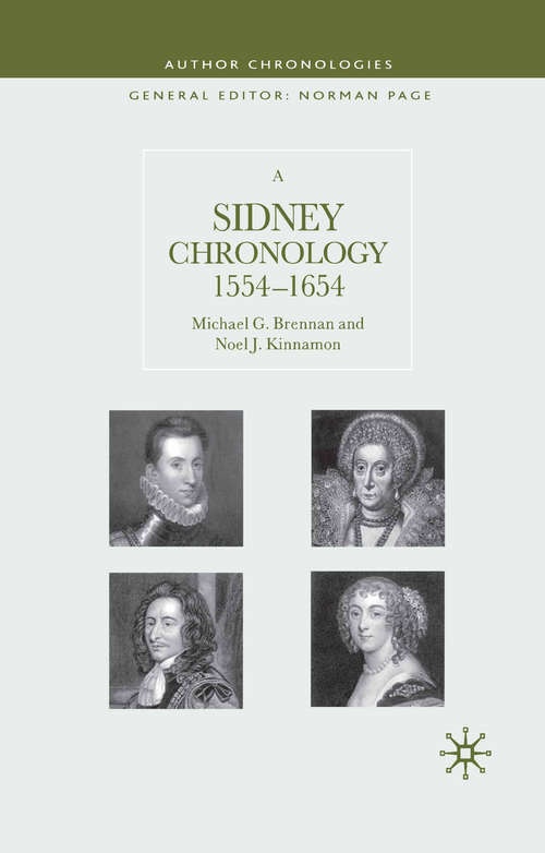 Book cover of A Sidney Chronology: 1554-1654 (2003) (Author Chronologies Series)