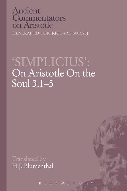 Book cover of 'Simplicius': On Aristotle On the Soul 3.1-5 (Ancient Commentators on Aristotle)