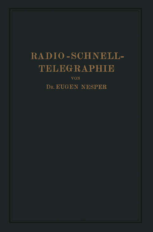 Book cover of Radio-Schnelltelegraphie (1922)