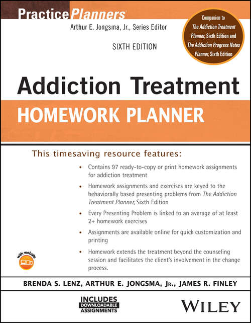 Book cover of Addiction Treatment Homework Planner (6) (PracticePlanners)